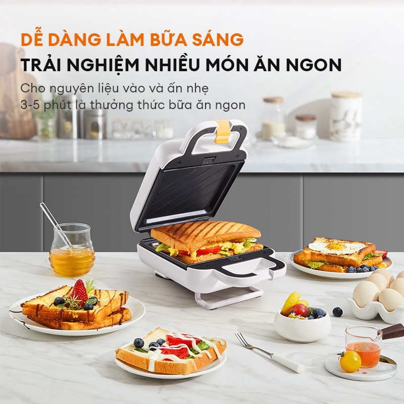 Máy kẹp sandwich SM60M-WH01A công suất 600W Máy kẹp sandwich SM60M-WH01A tiện lợi