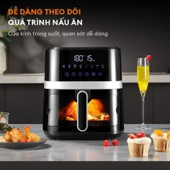Nồi chiên không dầu Gaabor AF65T-BK01A dung tích 6.5L Nồi chiên không dầu Gaabor AF65T-BK01A dễ đàng theo dõi