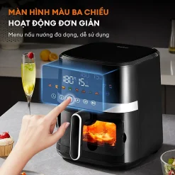 Nồi chiên không dầu Gaabor AF65T-BK01A dung tích 6.5L Nồi chiên không dầu Gaabor AF65T-BK01A màn hình màu ba chiều