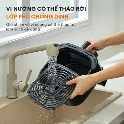 Nồi chiên không dầu Gaabor AF65T-BK01A dung tích 6.5L Nồi chiên không dầu Gaabor AF65T-BK01A vỉ nướng tháo rời