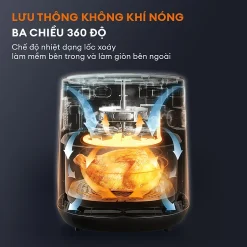 Nồi chiên không dầu Gaabor AF65T-BK01A dung tích 6.5L Nồi chiên không dầu Gaabor AF65T-BK01A lưu thông khí nóng 360 độ