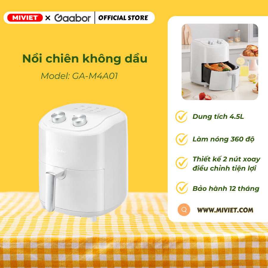 Nồi chiên không dầu Gaabor GA-M4A01 dung tích 4.5L nồi chiên không dầu Gaabor GA-M4A01 chính hãng