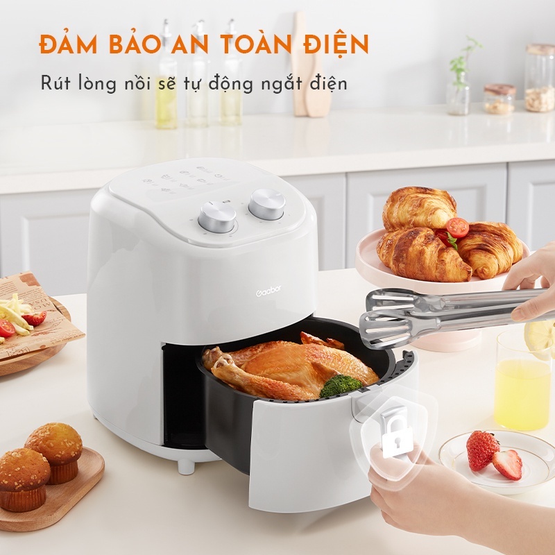 Nồi chiên không dầu Gaabor GA-M4A01 dung tích 4.5L nồi chiên không dầu Gaabor GA-M4A01 tự động ngắt điện