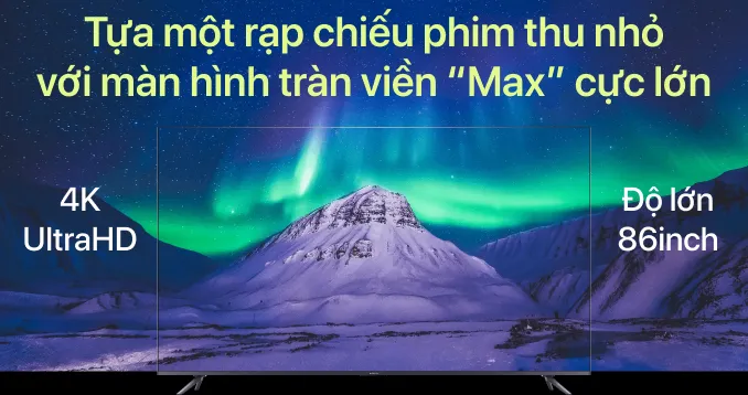 Tivi Xiaomi Smart Display Max 86 inch - Bản Quốc Tế - Chính Hãng Độ phân giải 4K Ultra HD cùng dải màu rộng