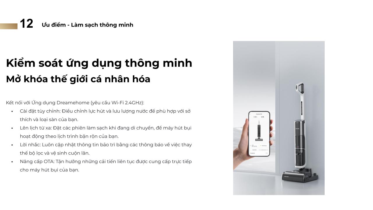 Đặc điểm máy hút bụi lau sàn cầm tay không dây Dreame H14