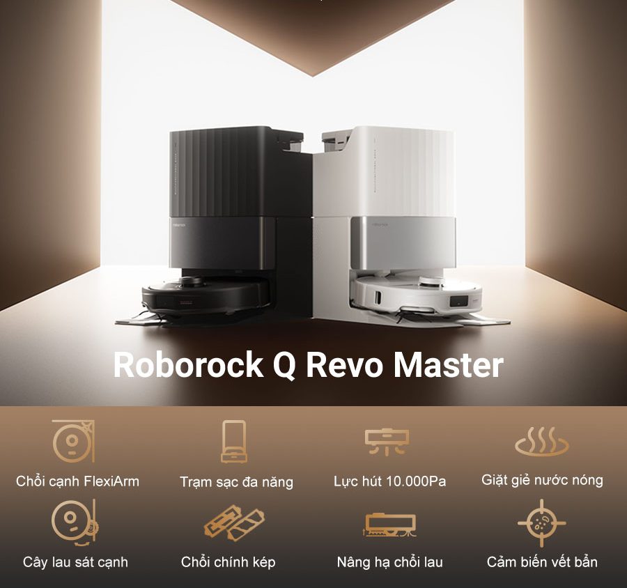 Robot hút bụi lau nhà Roborock Q Revo Master - Bản quốc tế - Chính hãng Mua robot hút bụi Roborock Q Revo Master chính hãng tại Minh Việt