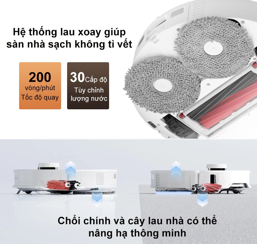 Robot hút bụi lau nhà Roborock Q Revo Master - Bản quốc tế - Chính hãng Hệ thống lau xoay đánh bật mọi vết bẩn