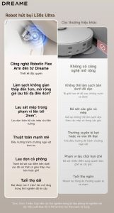 Robot hút bụi lau nhà Dreame L30s Ultra - Bản quốc tế - Chính hãng công nghệ Robotic Flex Arm