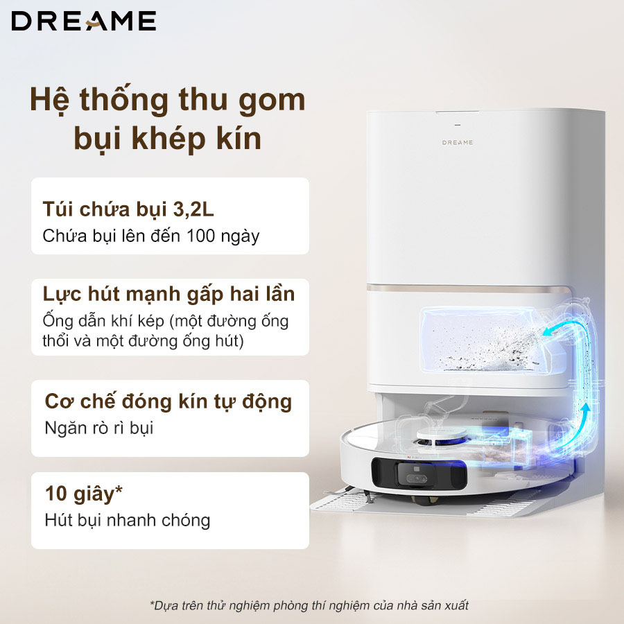 Robot hút bụi lau nhà Dreame L30s Ultra - Bản quốc tế - Chính hãng Tự động thu gom bụi