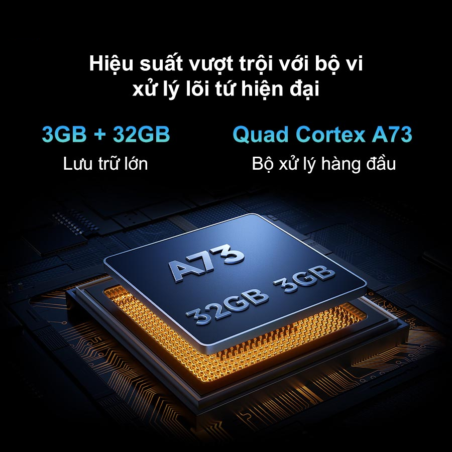 Hiệu năng mạnh mẽ với bộ vi xử lý Quad Cortex A73
