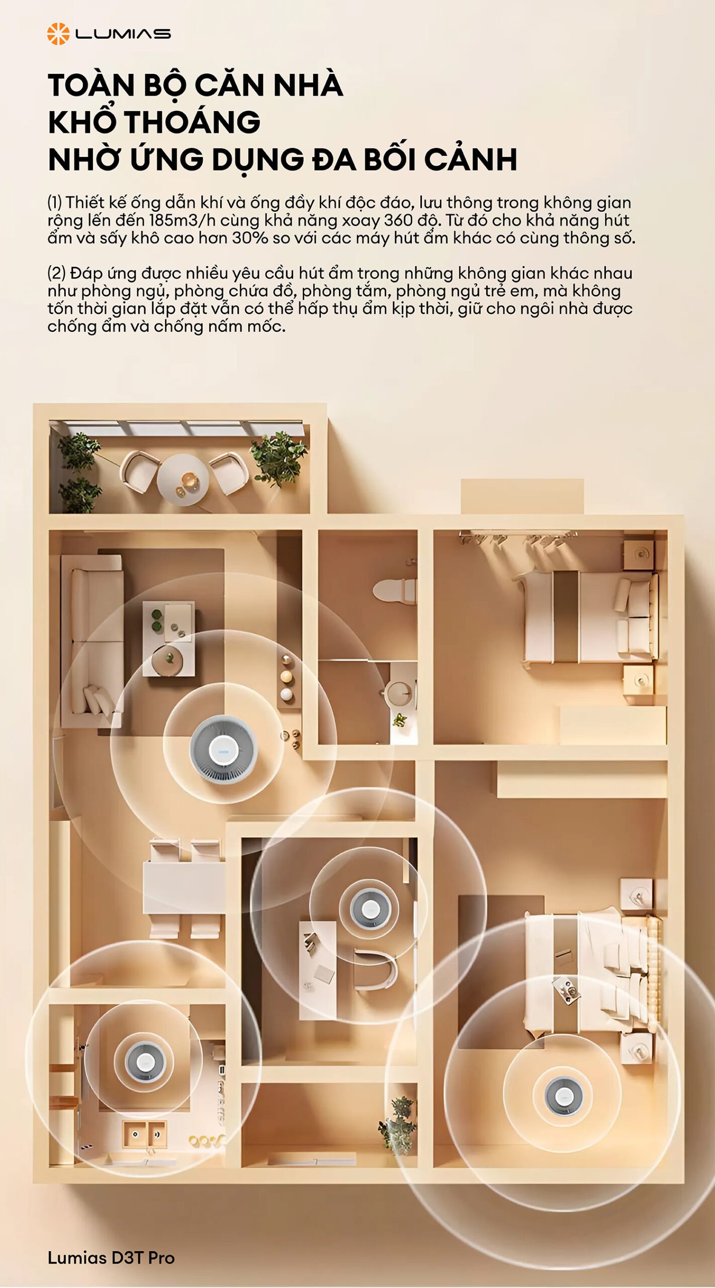 Toàn bộ căn nhà thông thoáng nhờ ứng dụng đa bối cảnh