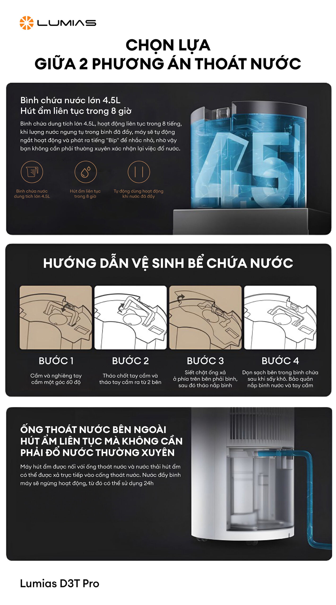 Lựa chọn 2 phương án thoát nước