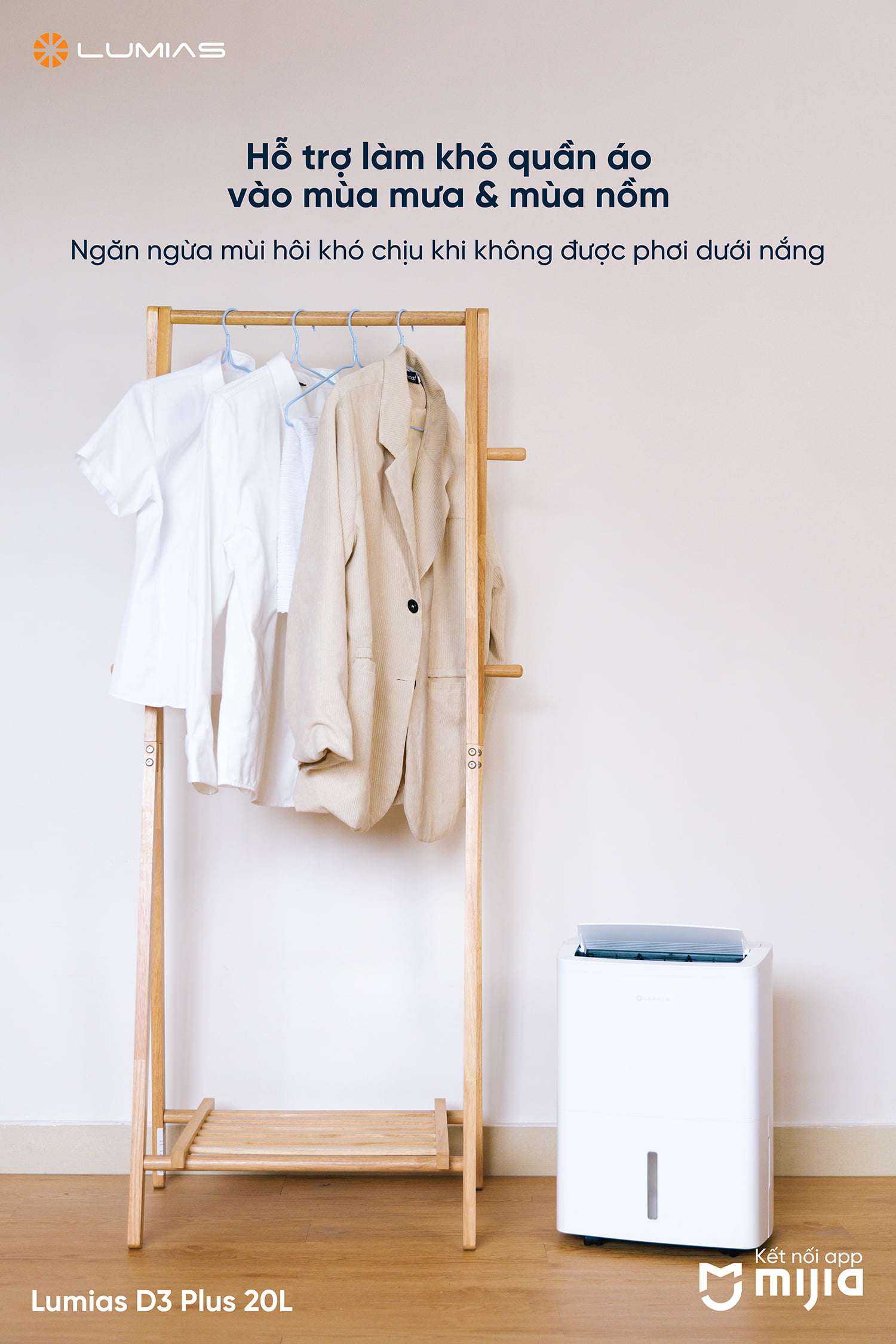 Hỗ trợ làm không quần áo vào mùa mưa và mùa nồm