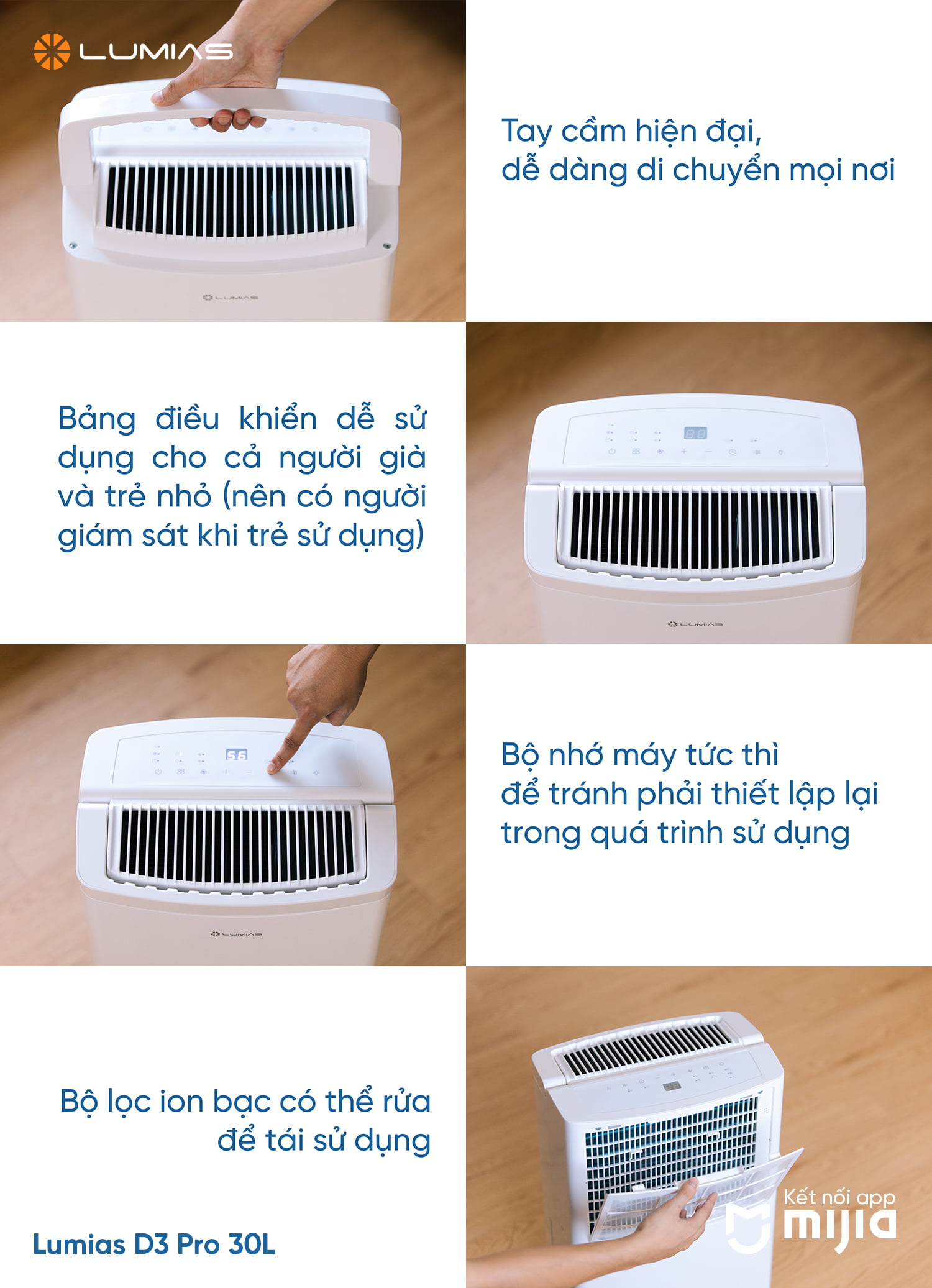 Tay cầm hiện đại, dễ dàng di chuyển mọi nơi