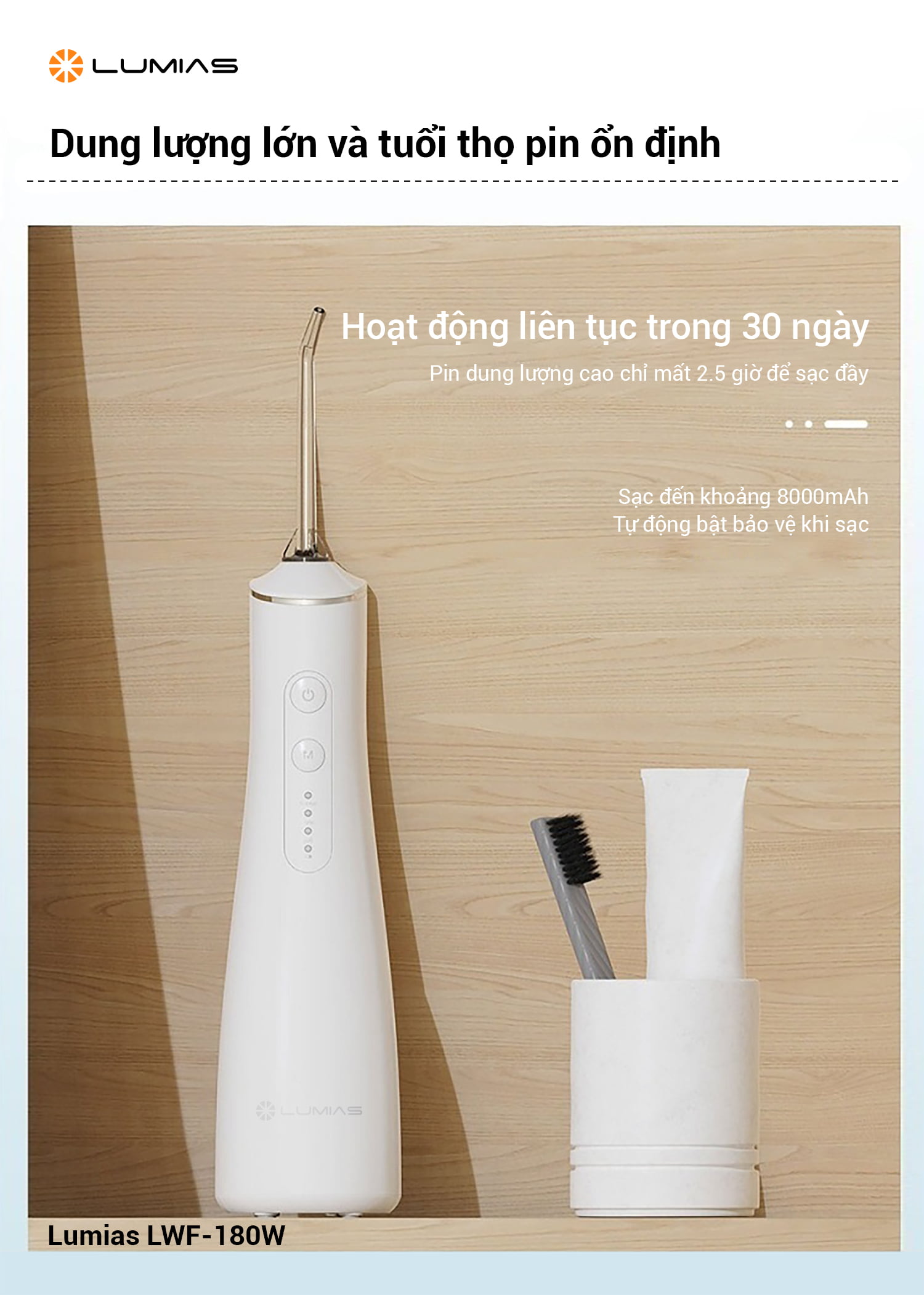 Dung lượng lớn và tuổi thọ pin ổn định