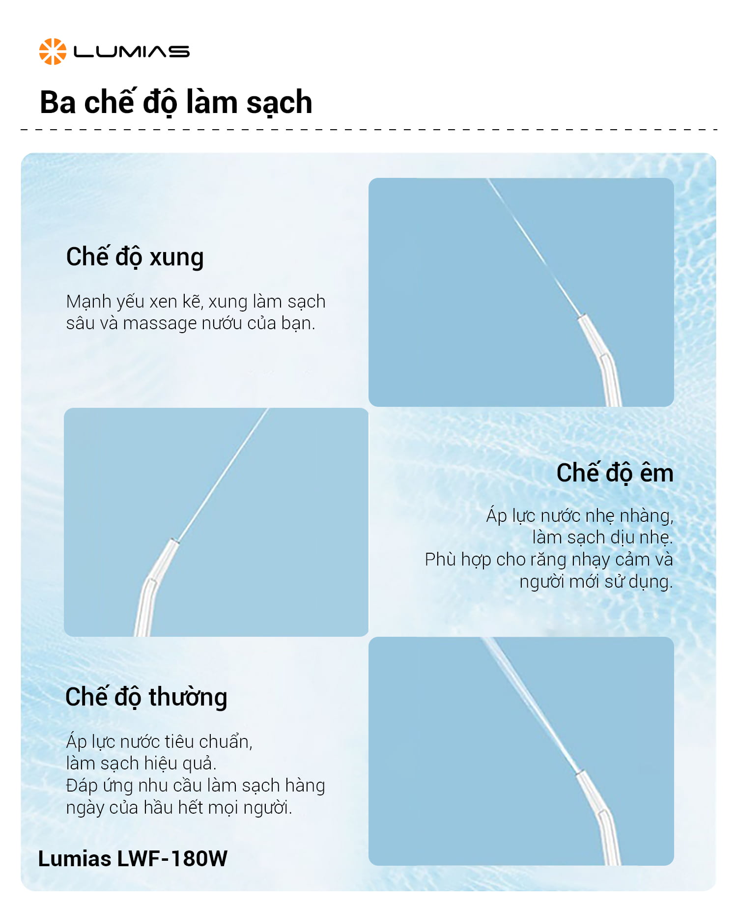 Ba chế độ làm sạch