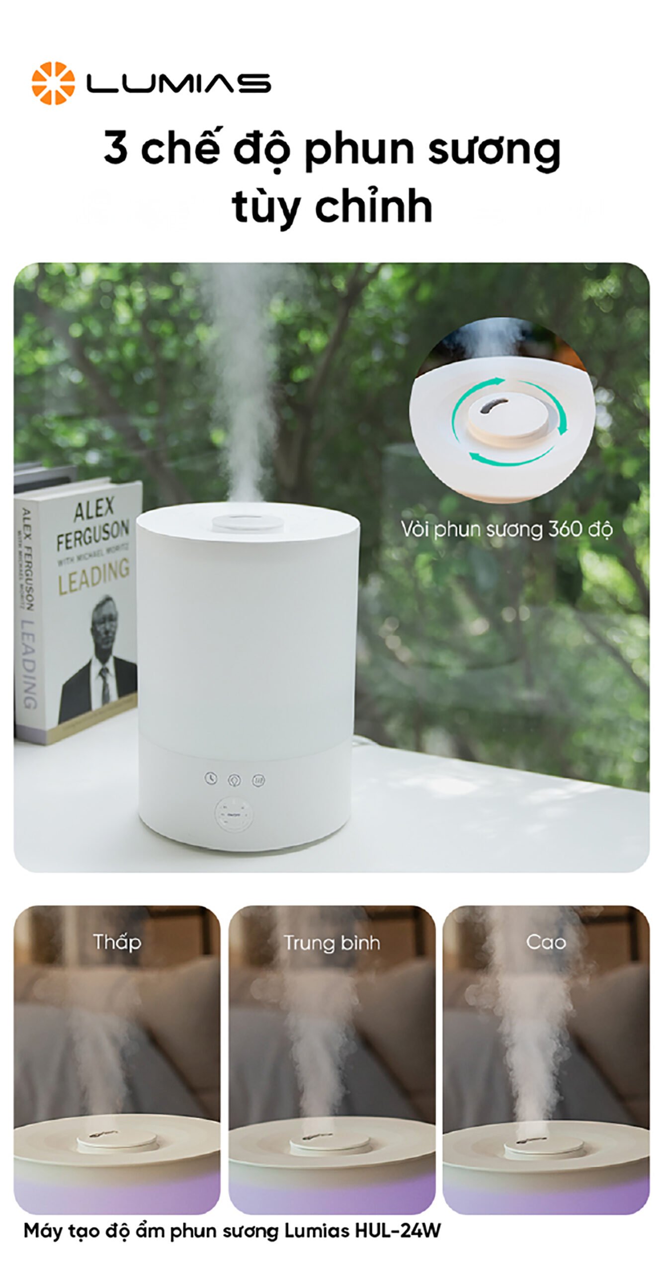 3 chế độ phun sương tùy chỉnh