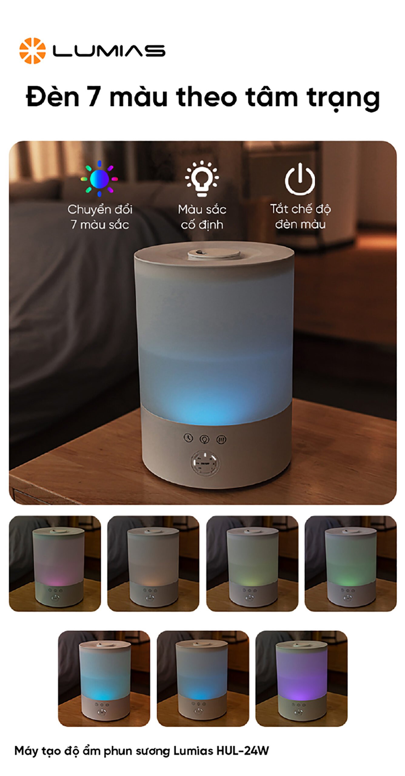 Đèn 7 màu theo tâm trạng