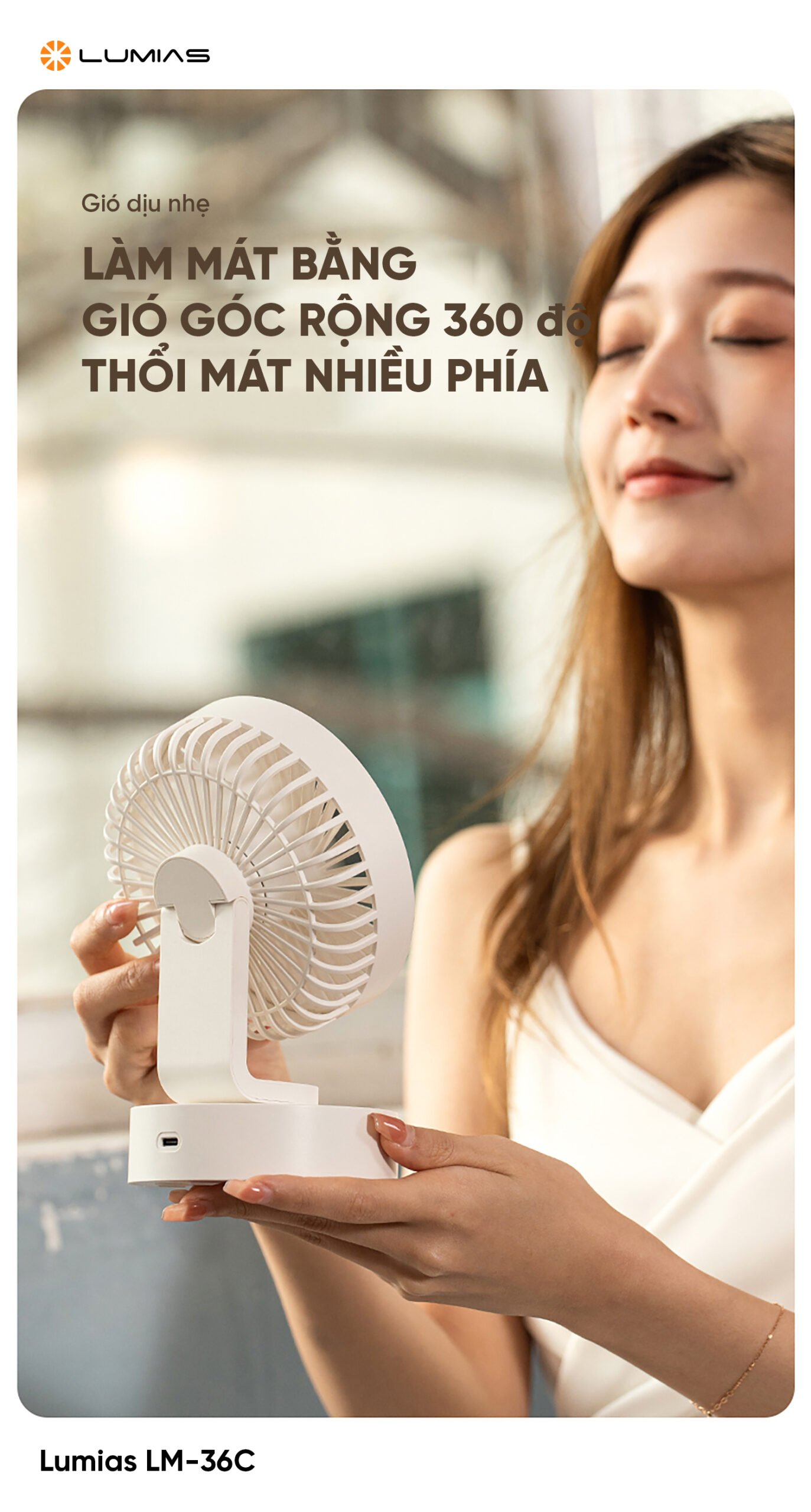 Làm mát bằng gió góc rộng 360 độ