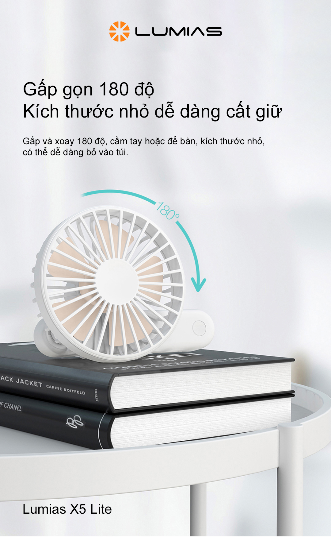 Gấp gọn 180 độ