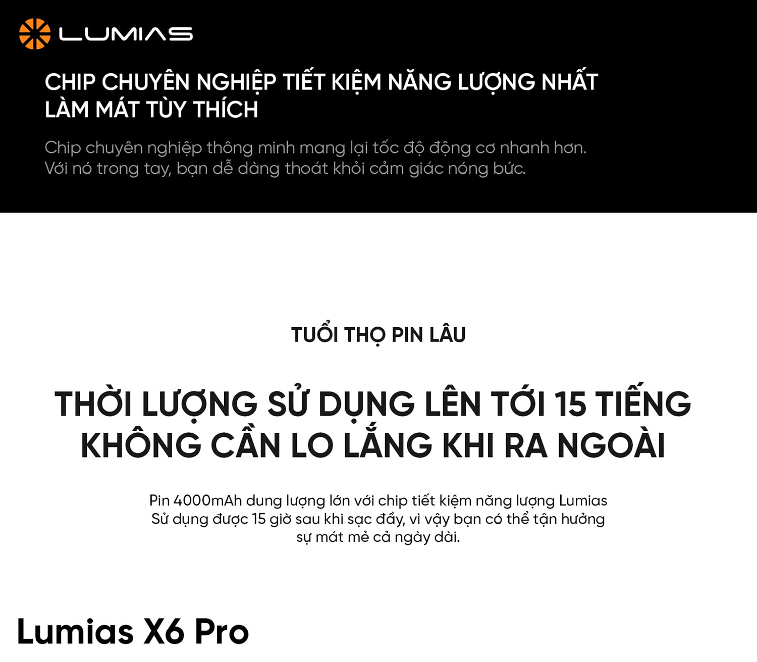 Thời lượng sử dụng lên tới 15 phút