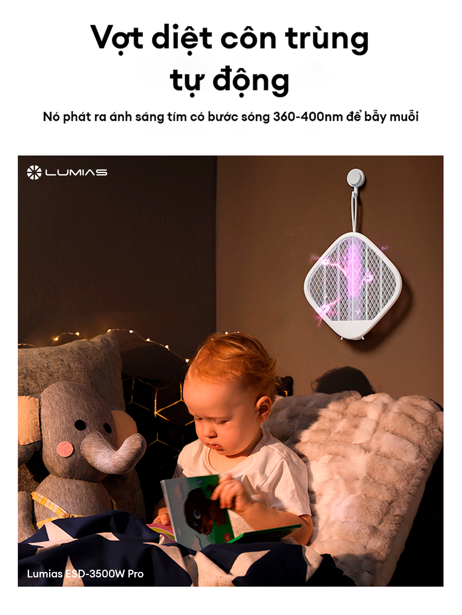 Vợt diệt côn trùng tự động LUMIAS ESD-3500W PRO