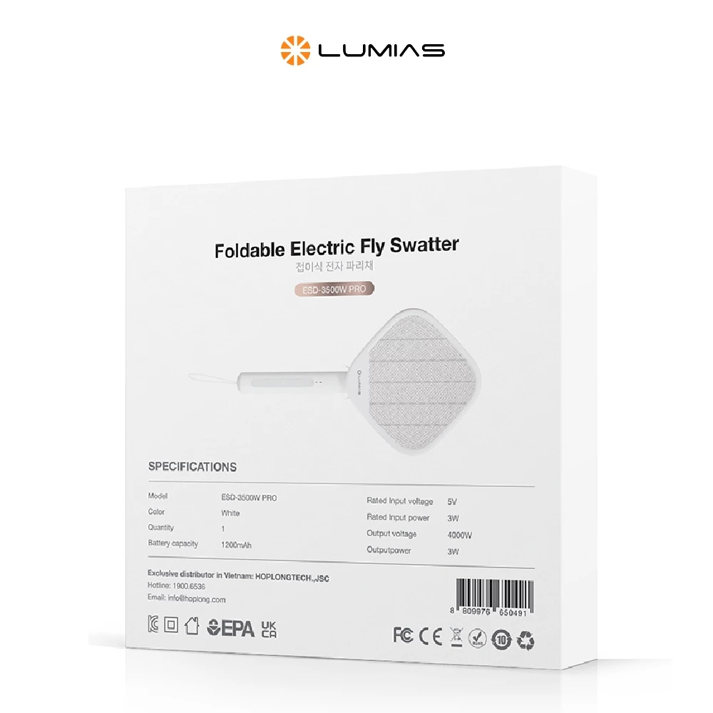 Vợt muỗi gấp gọn LUMIAS ESD-3500W PRO - Chính hãng vợt muỗi gấp gọn Lumias ESD 3500W Pro
