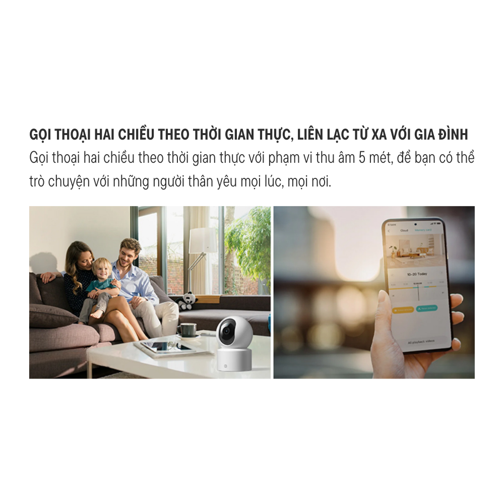 Camera giám sát thông minh Xiaomi C301 - Chính hãng Gọi thoại hai chiều theo thời gian thực