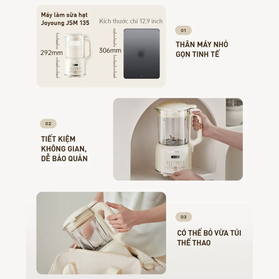 Máy làm sữa hạt Joyoung JSM-135 | Dung tích 1.2L | Công suất 400W Máy làm sữa hạt Joyoung JSM-135 | Dung tích 1.2L | Công suất 400W