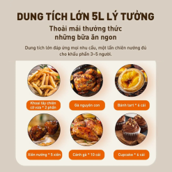 Nồi chiên không dầu 5L Joyoung JAF-566 | Công suất 1500W | Điều khiển cảm ứng