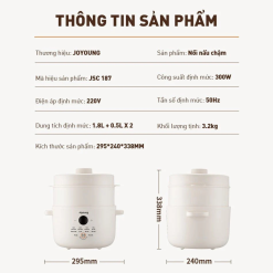 Nồi nấu chậm Joyoung JSC-187 | Dung tích 1.8L | Công suất 300W