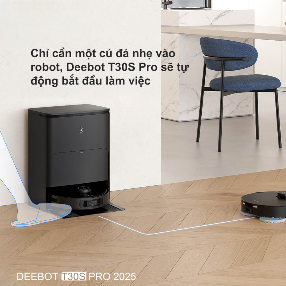 Điều khiển Ecovacs T30S Pro Omni bằng cử chỉ T30 Kick