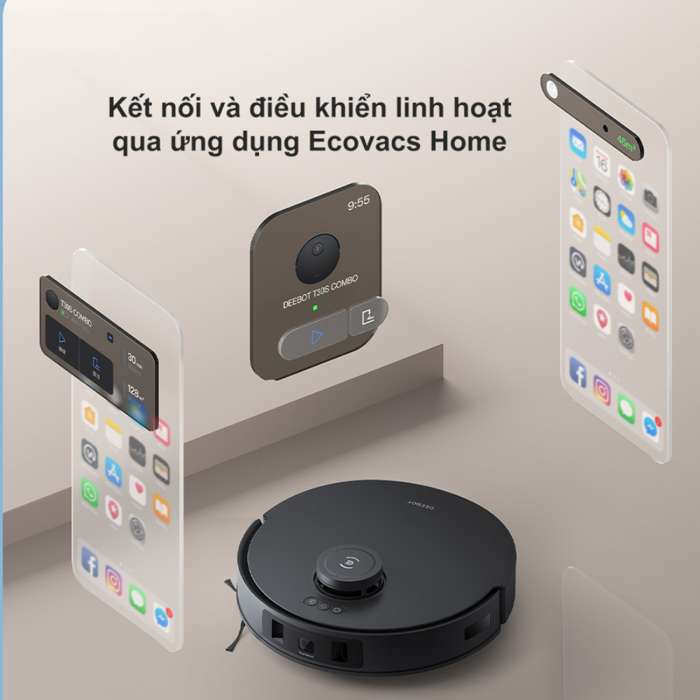 Kết nối và điều khiển qua ứng dụng Ecovacs Home