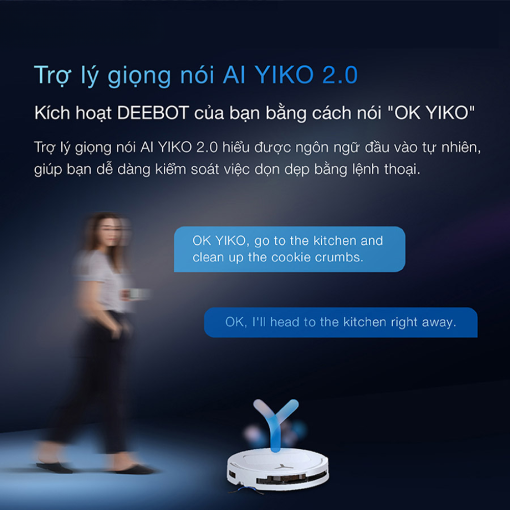Điều khiển Deebot T50 Pro Omni thông qua trợ lý YIKO 2.0 AI