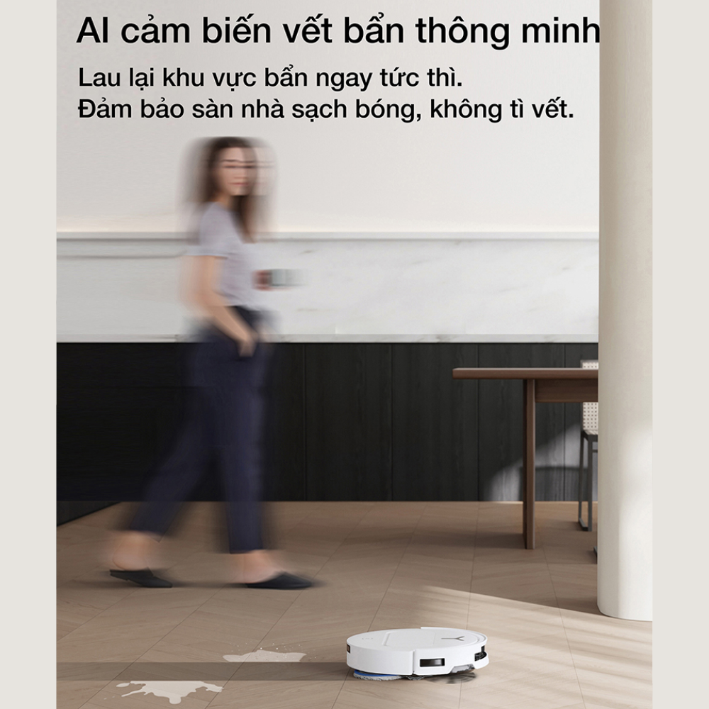 Cảm biến phát hiện vết bẩn và lau lại sàn thông minh