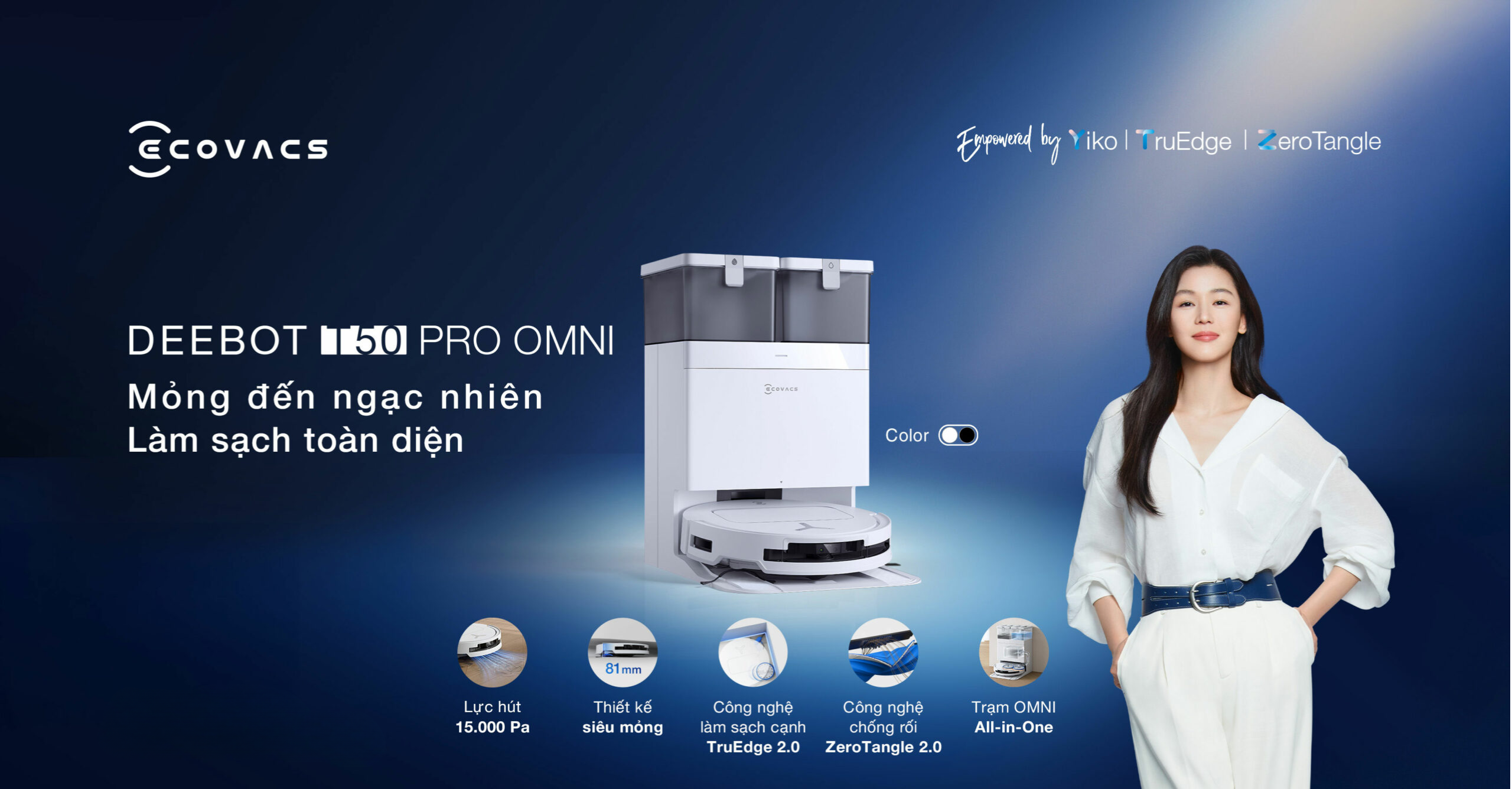 Robot hút bụi lau nhà Ecovacs T50 Pro Omni chính hãng