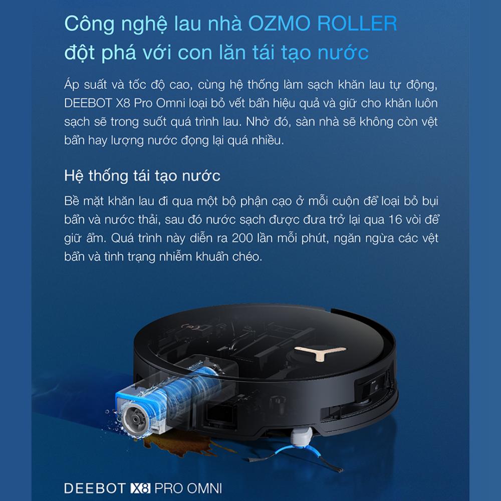 Công nghệ tái tạo nước OZMO Roller đánh bật mọi vết bẩn