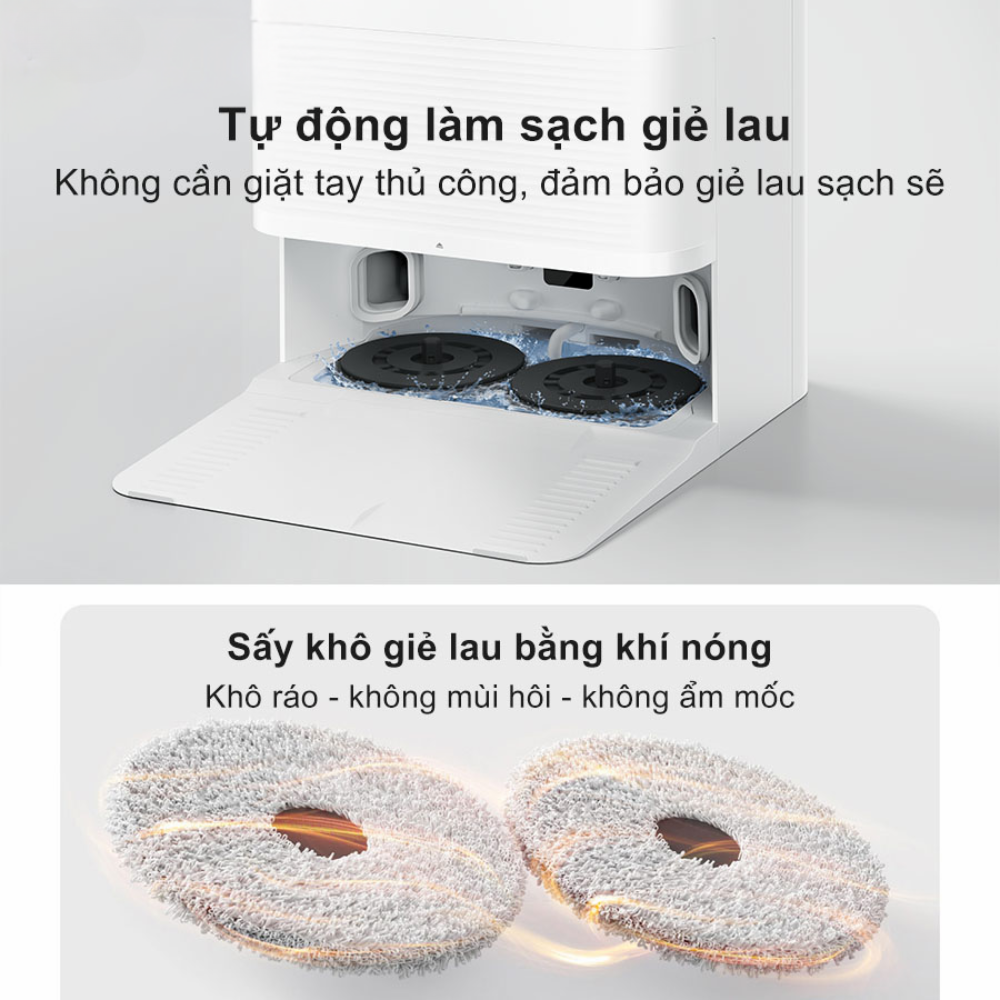 Tự động giặt giẻ và sấy khô bằng khí nóng