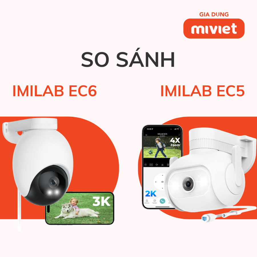 So sánh Camera an ninh ngoài trời Xiaomi IMILAB EC6 và EC5 So sánh Camera an ninh ngoài trời Xiaomi IMILAB EC6 và EC5