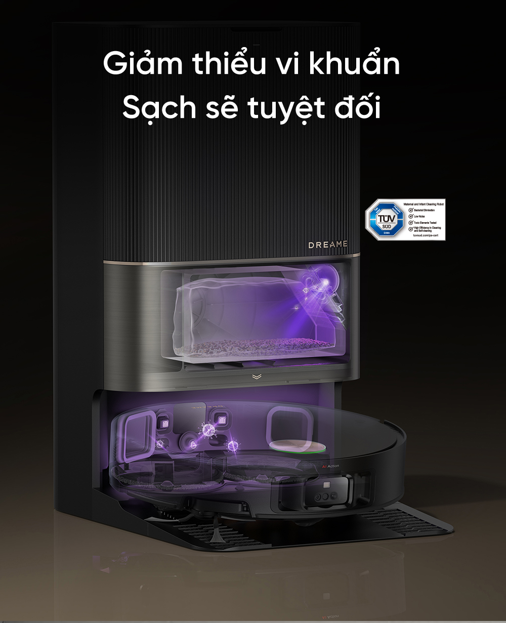 Robot hút bụi lau nhà thông minh chiến binh vượt địa hình Dreame X50 Ultra