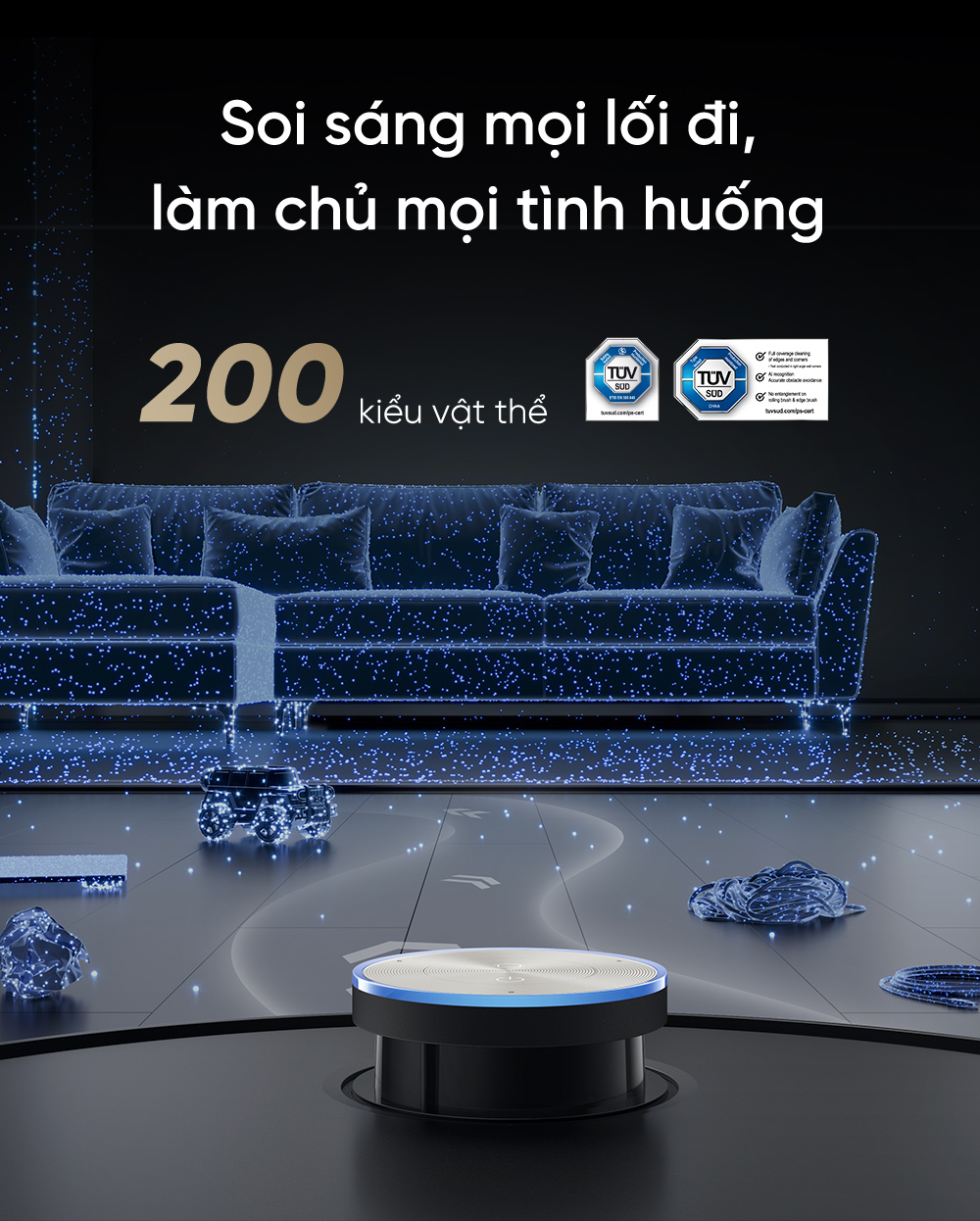Robot hút bụi lau nhà thông minh chiến binh vượt địa hình Dreame X50 Ultra