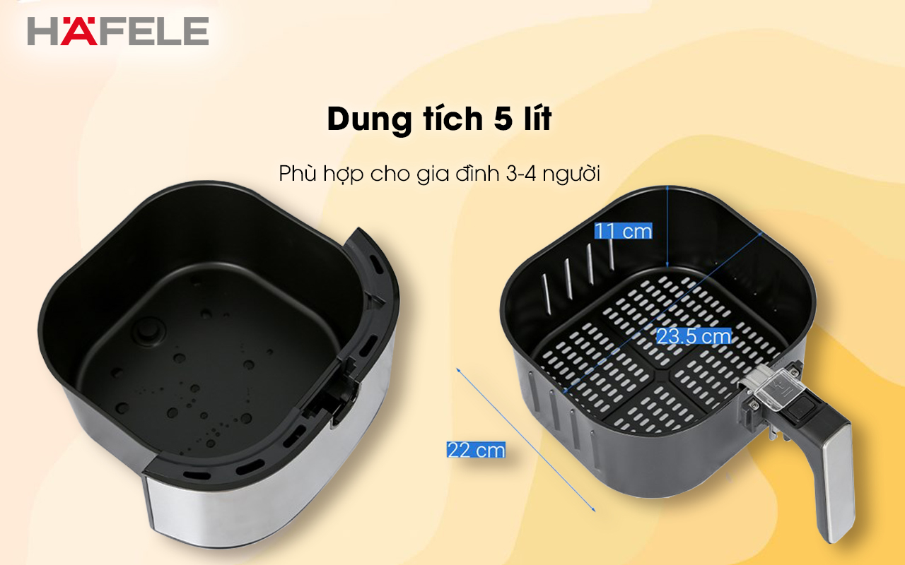 Nồi chiên không dầu HAFELE AF-T5A dung tích 5 lít