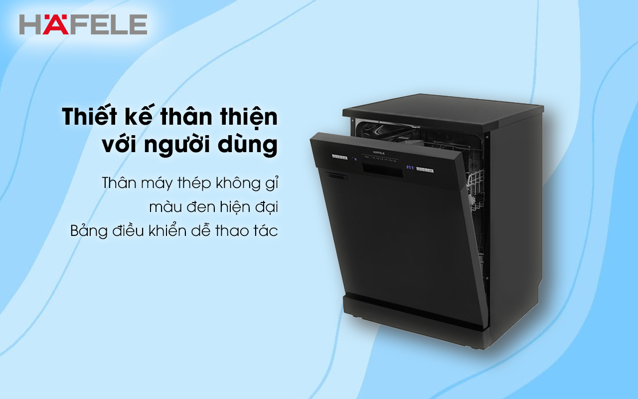 Máy rửa chén độc lập HAFELE HDW-F601B thiết kế thân thiện với người dùng