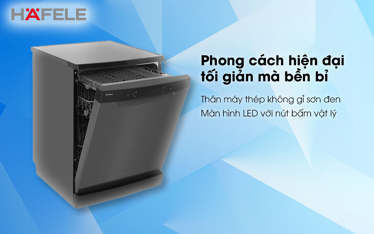 Máy rửa chén độc lập HAFELE HDW-F602EB phong cách hiện đại tối giản mà bền bỉ