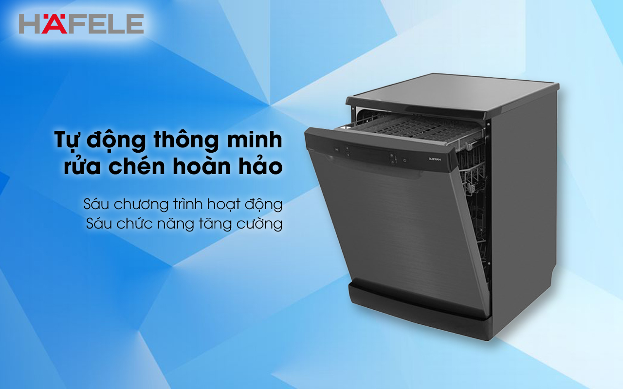 Máy rửa chén độc lập HAFELE HDW-F602EB tự động thông minh rửa chén hoàn hảo