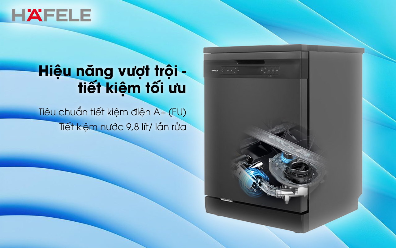 HAFELE HDW-F605B – 535.29.660 – Máy rửa chén độc lập (15 bộ bát đĩa) – Chính hãng – BH 24 tháng Máy rửa chén độc lập HAFELE HDW-F605B hiệu năng vượt trội - tiết kiệm tối ưu