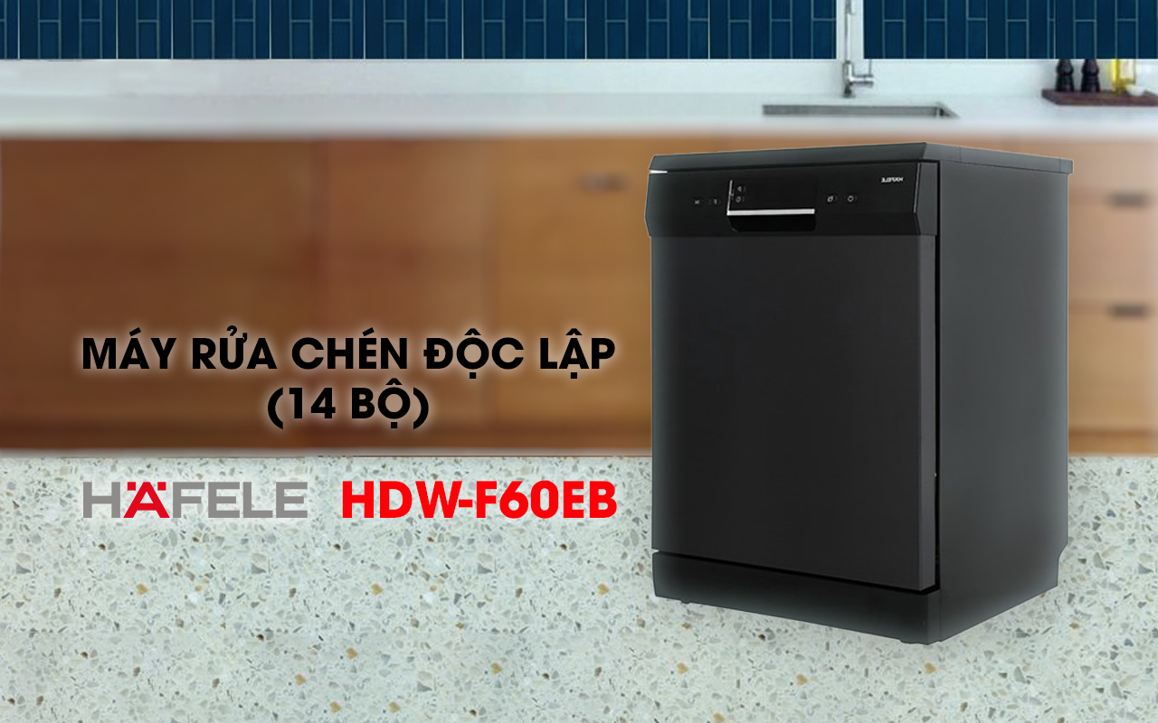 HAFELE HDW-F60EB – 538.21.310 – Máy rửa chén độc lập (14 bộ bát đĩa) – Chính hãng – BH 24 tháng Máy rửa chén độc lập HAFELE HDW-F60EB 14 bộ