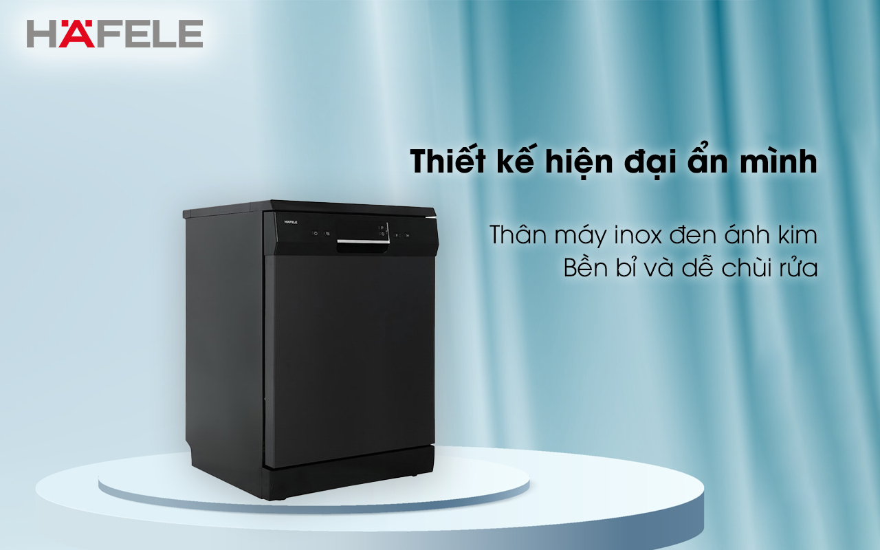 HAFELE HDW-F60EB – 538.21.310 – Máy rửa chén độc lập (14 bộ bát đĩa) – Chính hãng – BH 24 tháng Máy rửa chén độc lập HAFELE HDW-F60EB thiết kế hiện đại ẩn mình