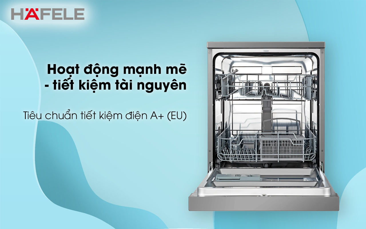 Máy rửa chén độc lập HAFELE HDW-F60G hoạt động mạnh mẽ - tiết kiệm tài nguyên
