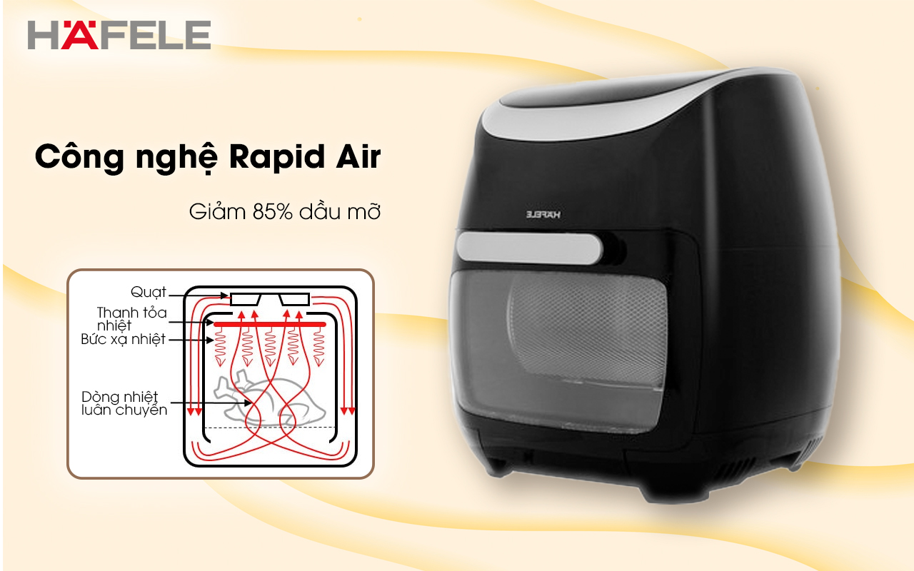 Nồi chiên không dầu HAFELE HS-AF1102B công nghệ Rapid Air